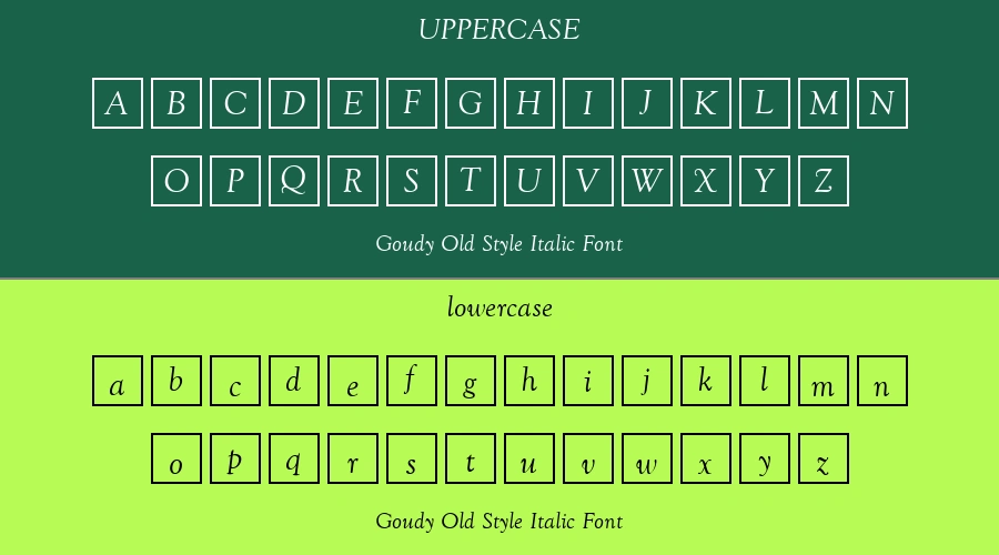 Goudy Old Style Italic Font Preview