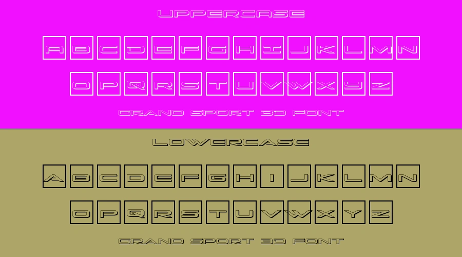 Grand Sport 3D Font Preview