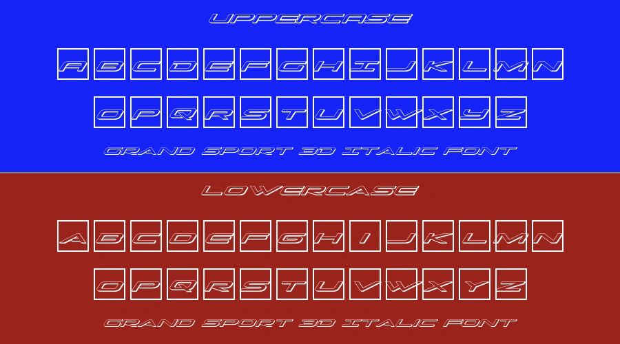 Grand Sport 3D Italic Font Preview