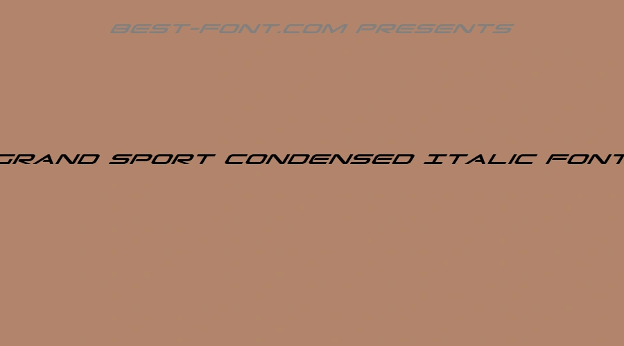 Grand Sport Condensed Italic Font