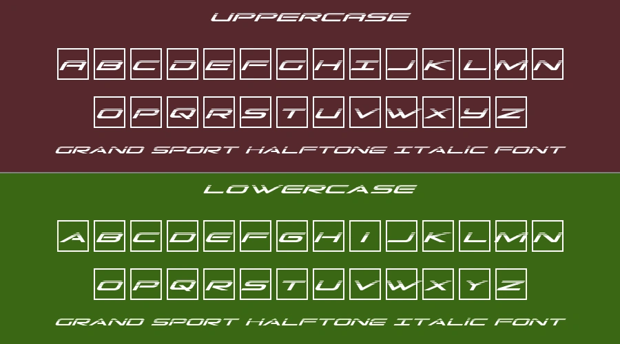 Grand Sport Halftone Italic Font Preview