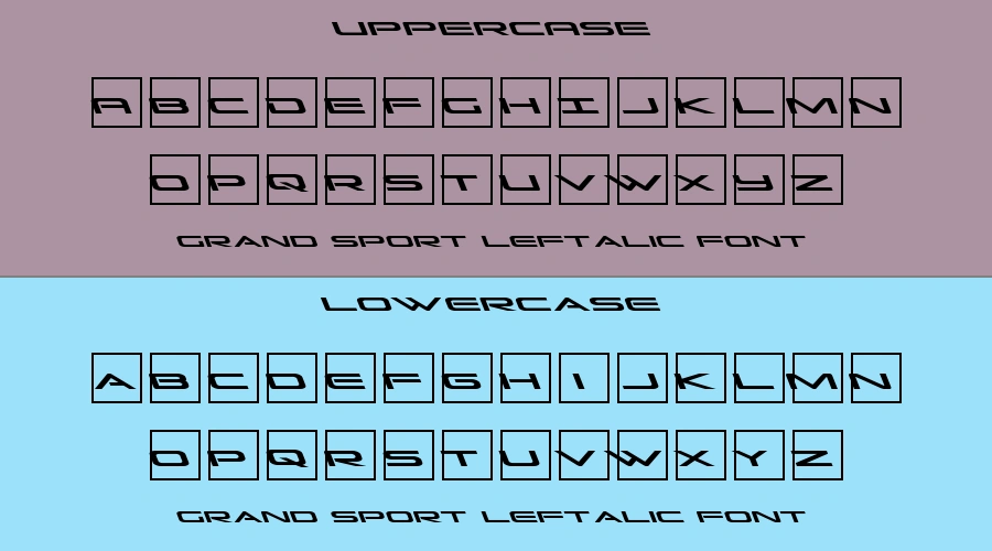 Grand Sport Leftalic Font Preview