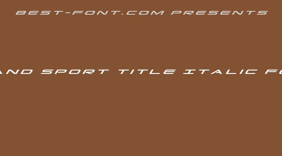 Grand Sport Title Italic Font