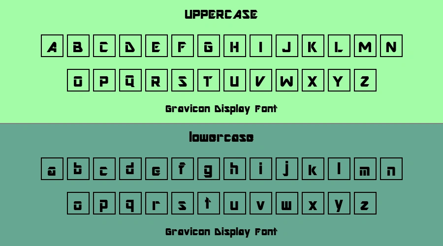 Gravicon Display Font Preview