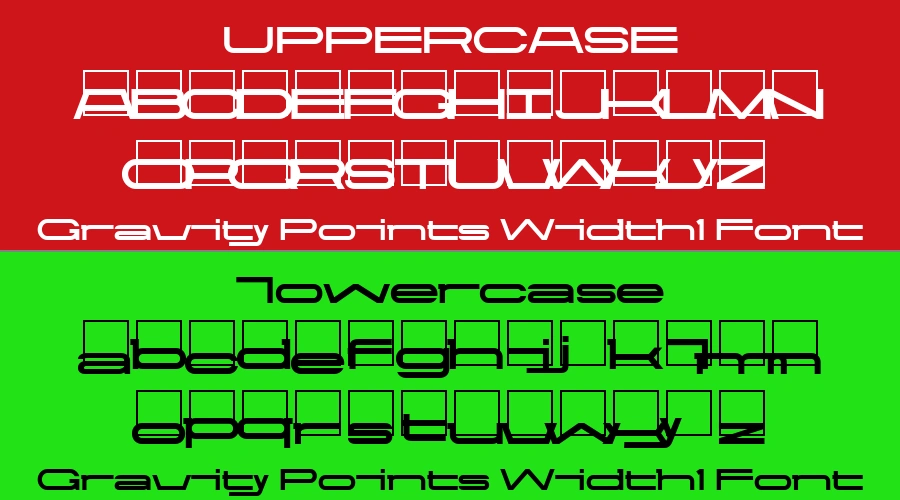 Gravity Points Width1 Font Preview