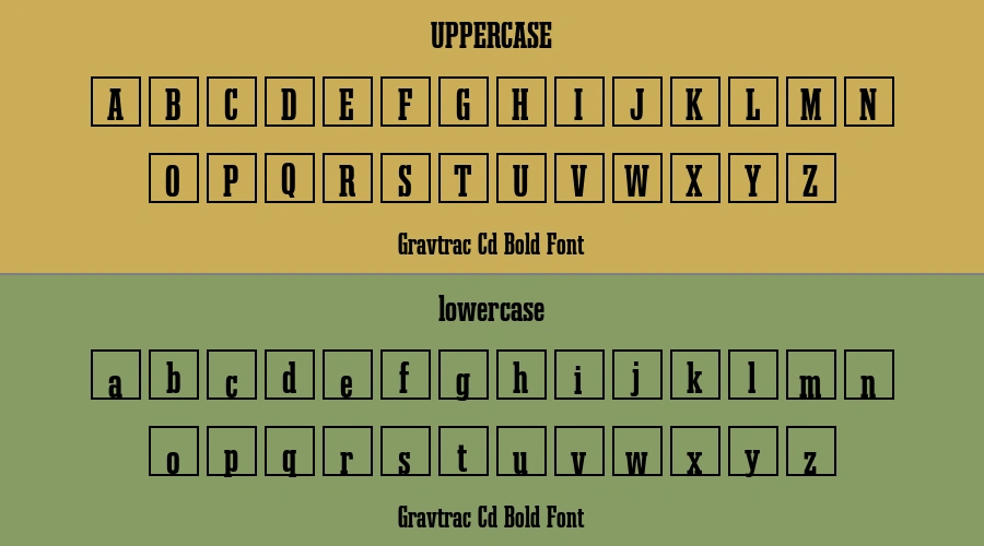 Gravtrac Cd Bold Font Preview