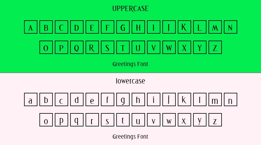 Greetings Font Preview