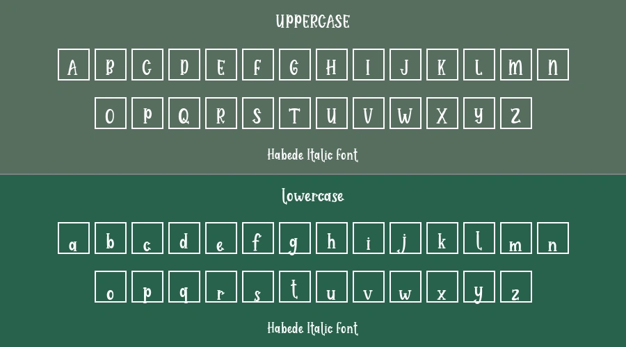 Habede Italic Font Preview