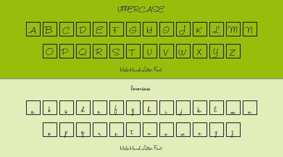 Halo Hand Letter Font Preview