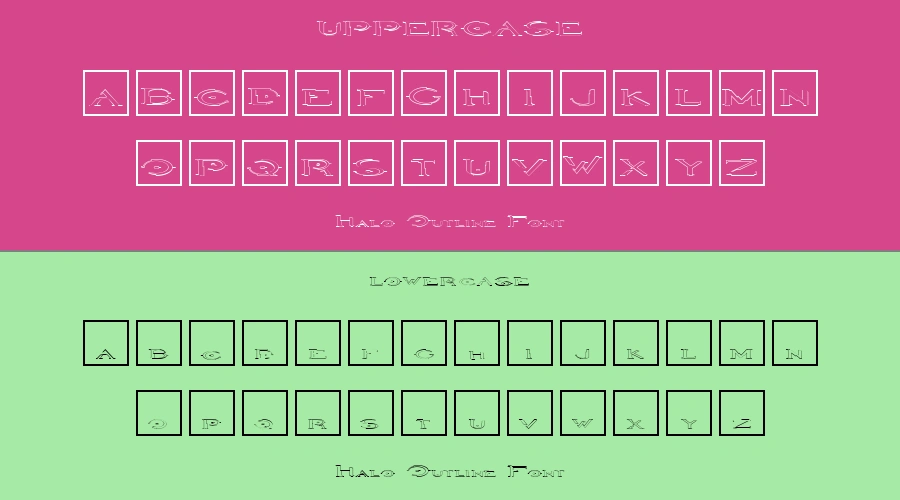 Halo Outline Font Preview