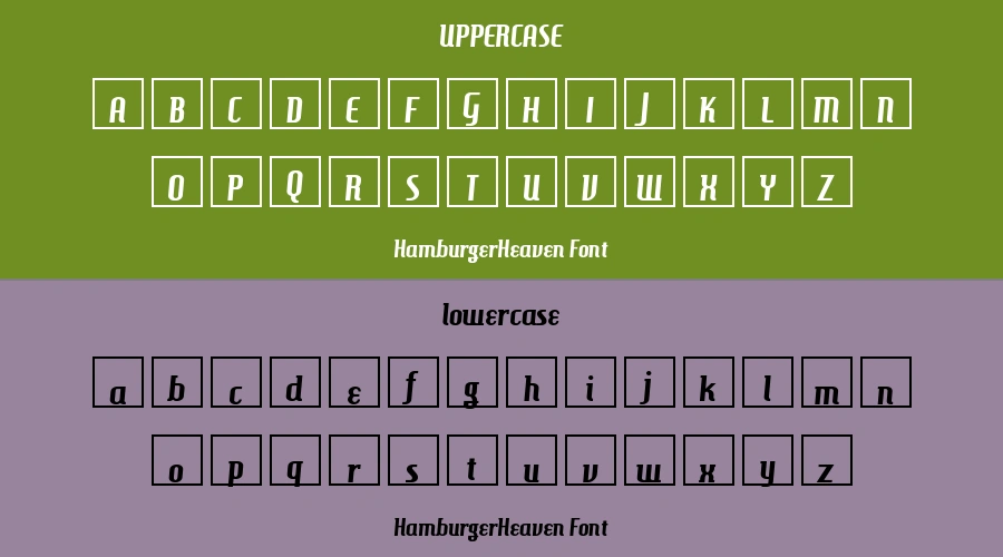 HamburgerHeaven Font Preview
