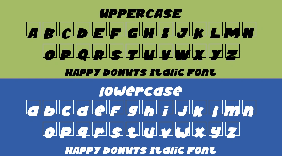 HAPPY DONUTS Italic Font Preview