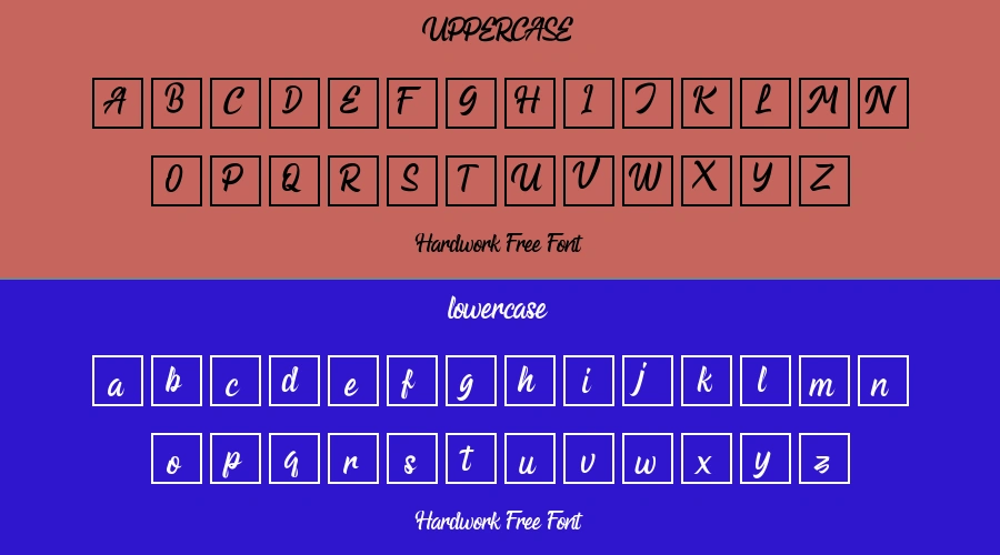 Hardwork Free Font Preview