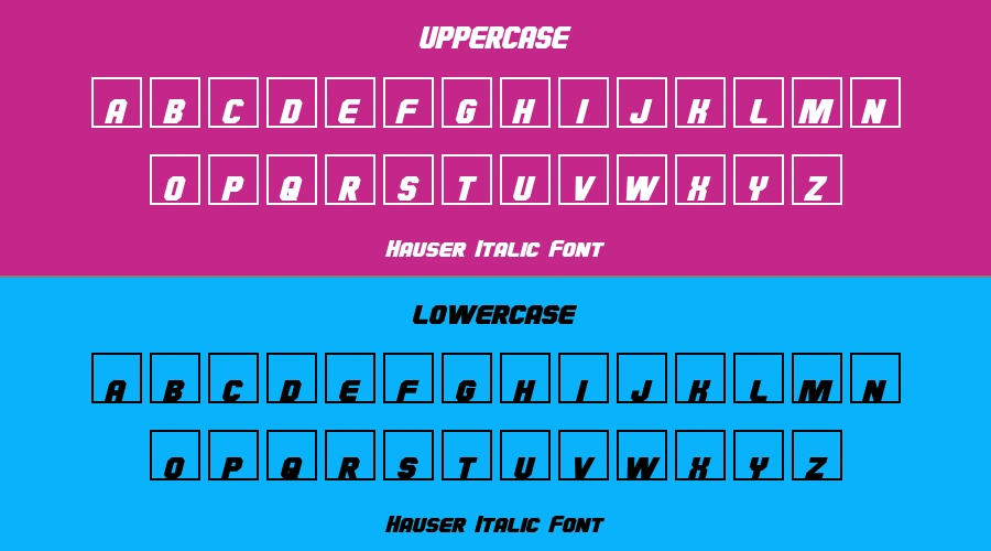 Hauser Italic Font Preview