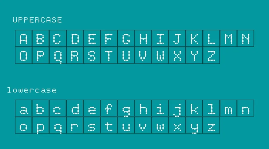 Heart Matrixed Font Preview