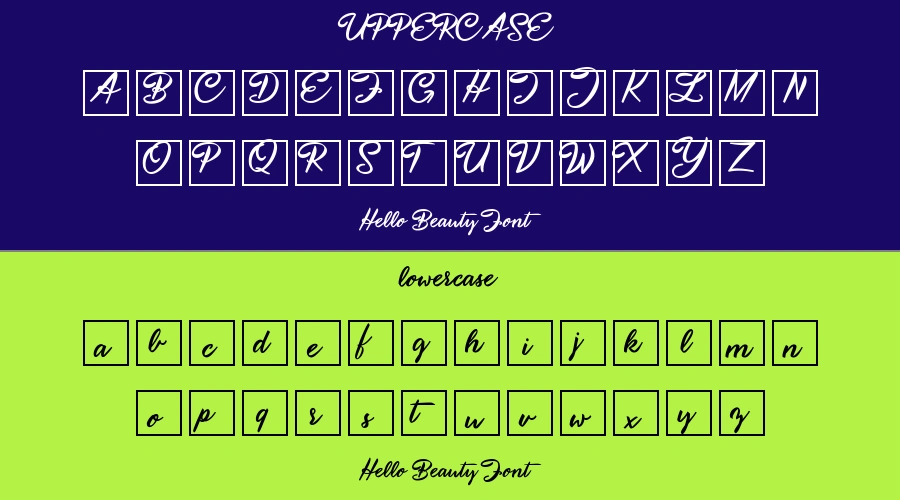 Hello Beauty Font Preview