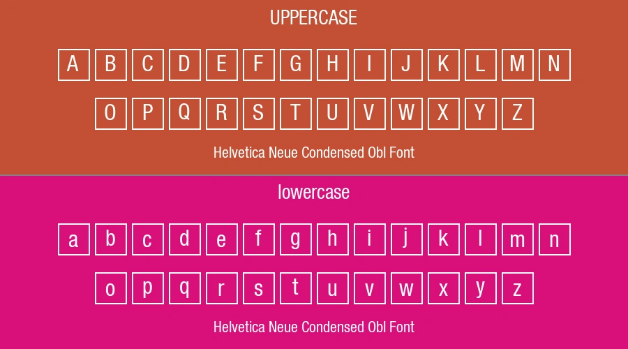 Helvetica Neue Condensed Obl Font Preview