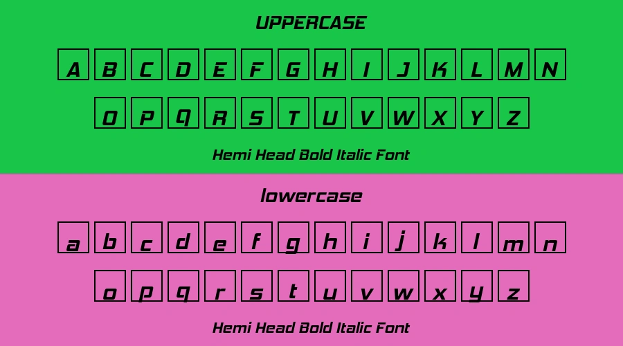 Hemi Head Bold Italic Font Preview