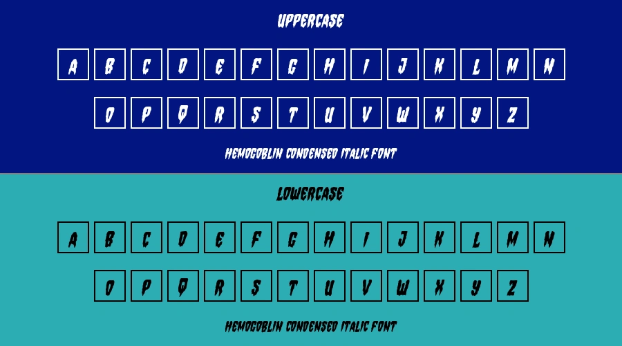 Hemogoblin Condensed Italic Font Preview