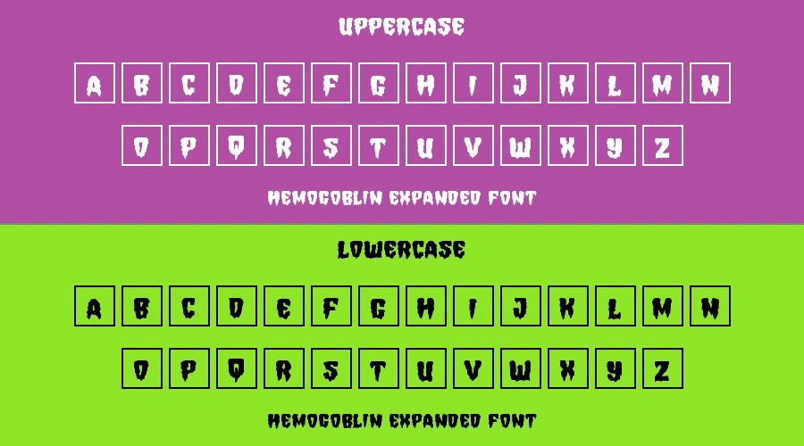 Hemogoblin Expanded Font Preview