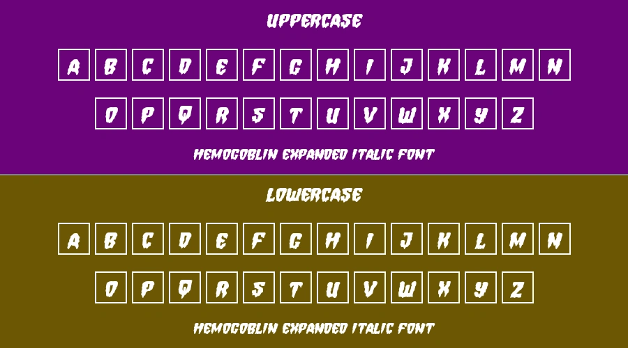 Hemogoblin Expanded Italic Font Preview