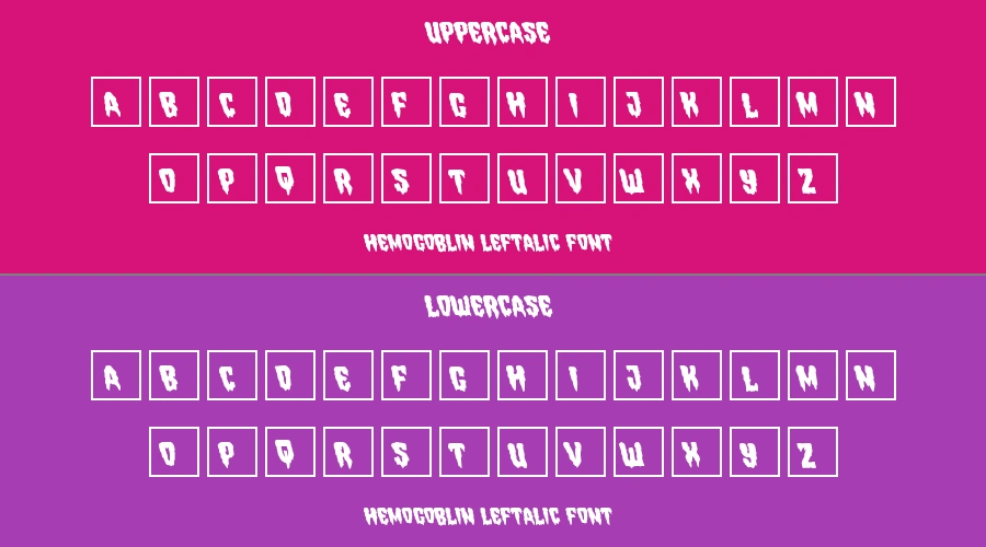 Hemogoblin Leftalic Font Preview
