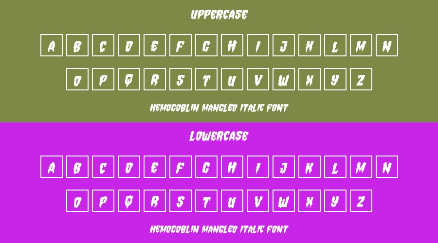 Hemogoblin Mangled Italic Font Preview