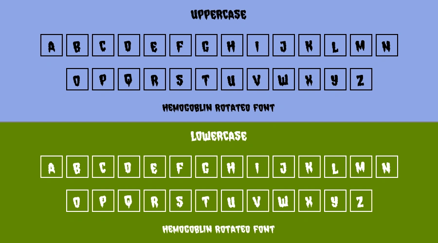 Hemogoblin Rotated Font Preview