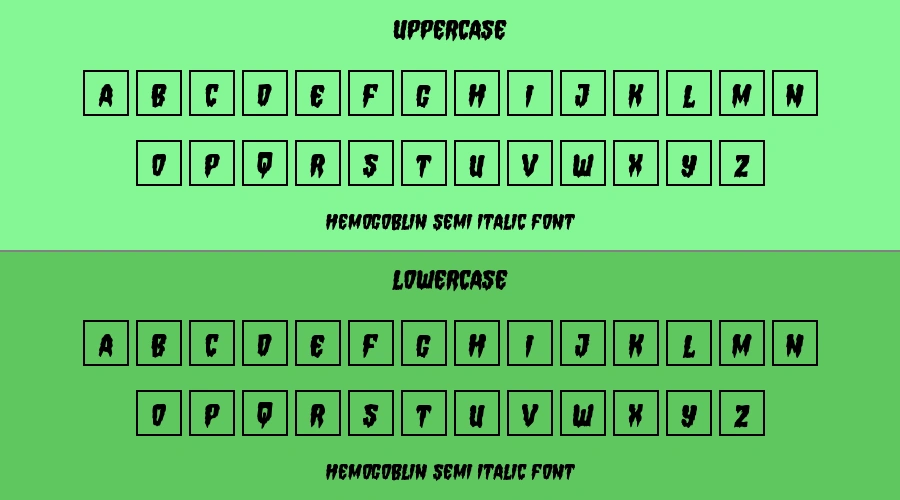 Hemogoblin Semi Italic Font Preview
