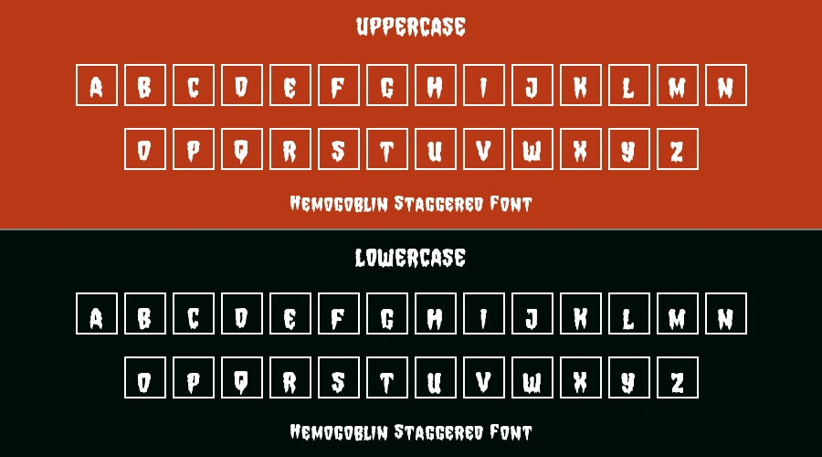 Hemogoblin Staggered Font Preview