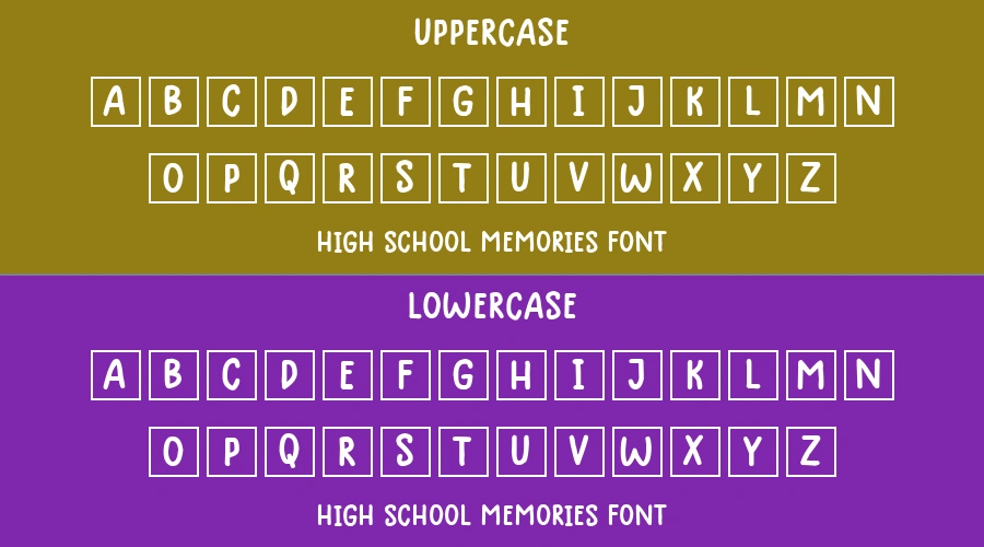 High School Memories Font Preview