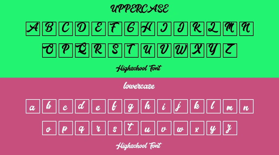 Highschool Font Preview