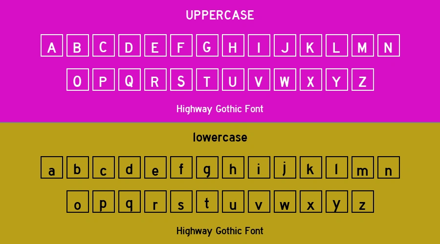 Highway Gothic Font Preview