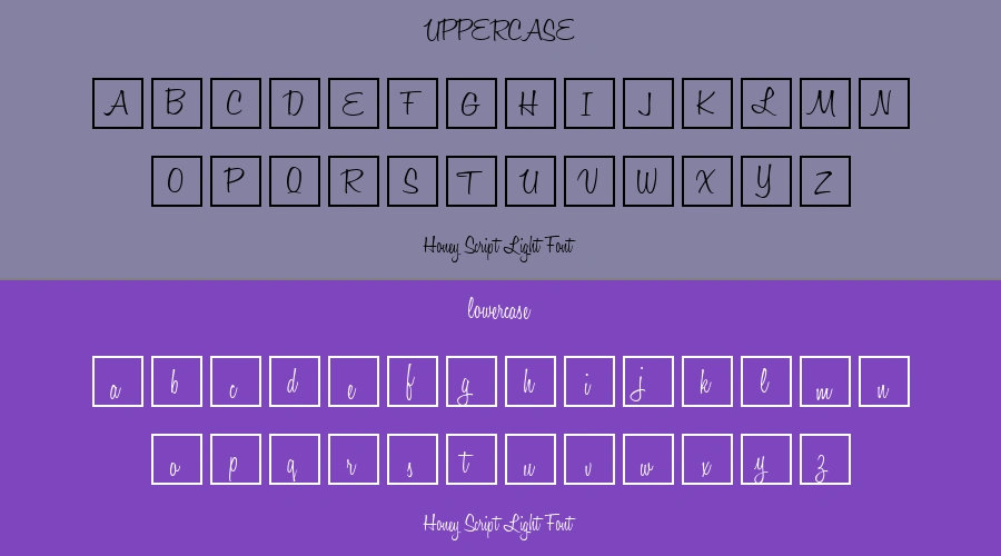 Honey Script Light Font Preview