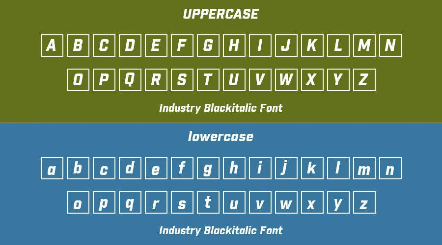 Industry Blackitalic Font Preview