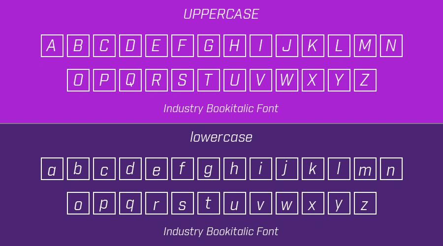 Industry Bookitalic Font Preview