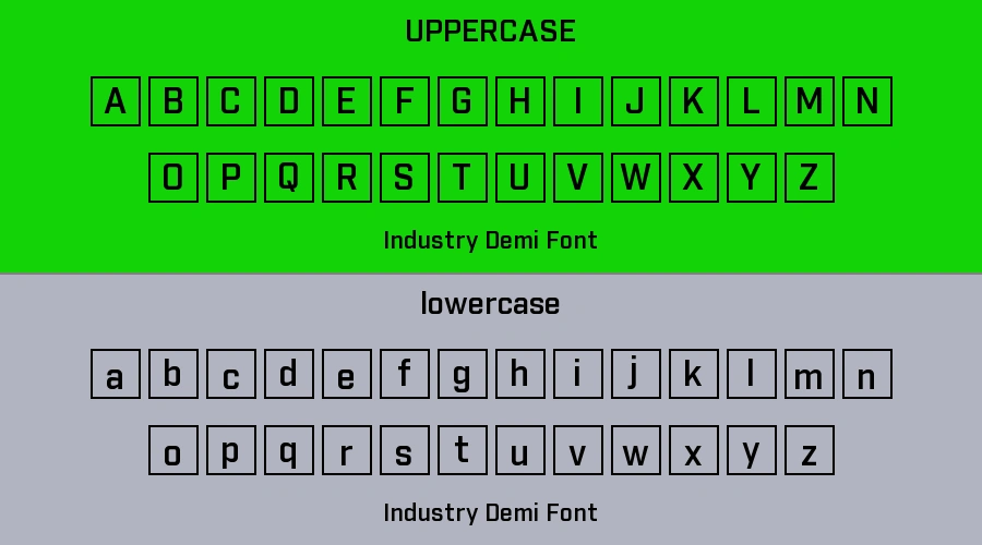 Industry Demi Font Preview