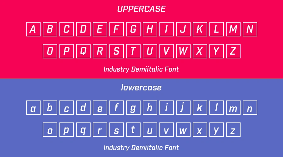 Industry Demiitalic Font Preview