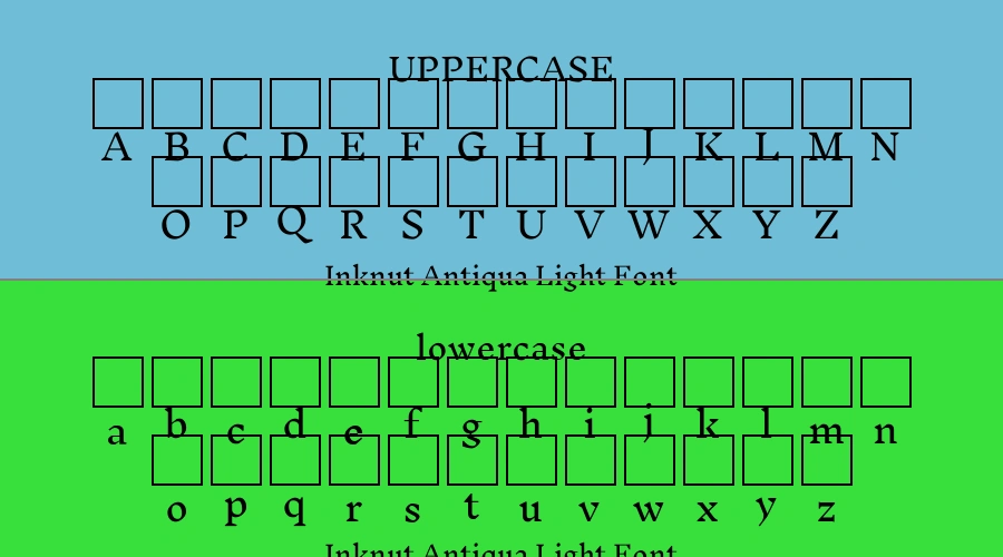Inknut Antiqua Light Font Preview