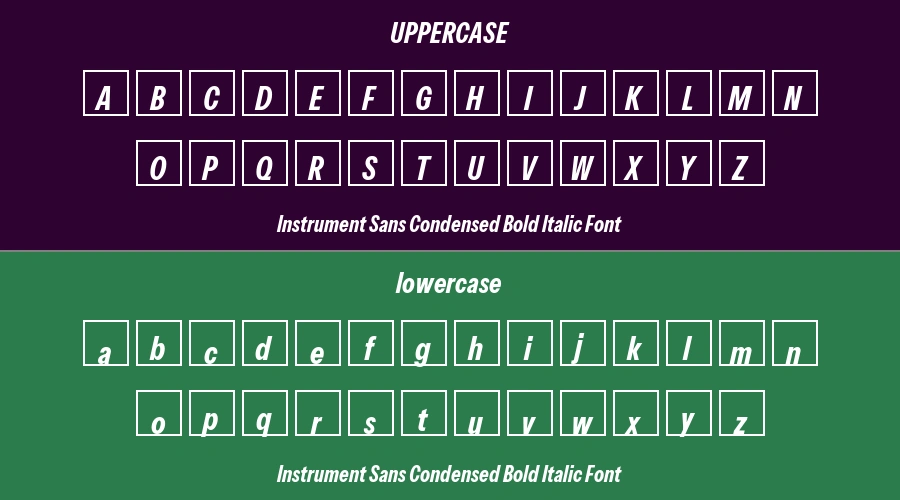 Instrument Sans Condensed Bold Italic Font Preview