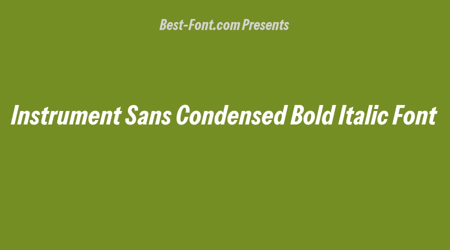 Instrument Sans Condensed Bold Italic Font