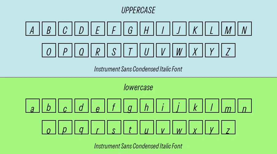 Instrument Sans Condensed Italic Font Preview