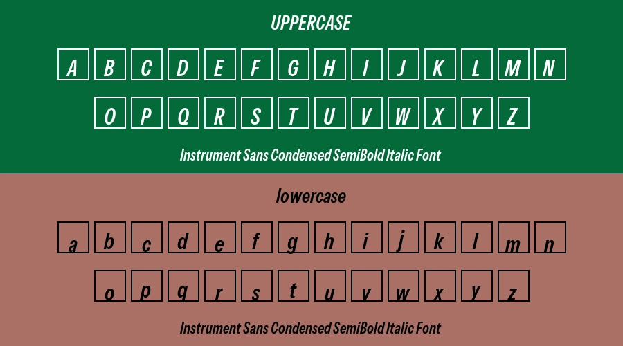 Instrument Sans Condensed SemiBold Italic Font Preview