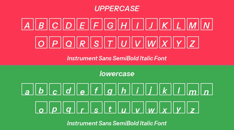 Instrument Sans SemiBold Italic Font Preview