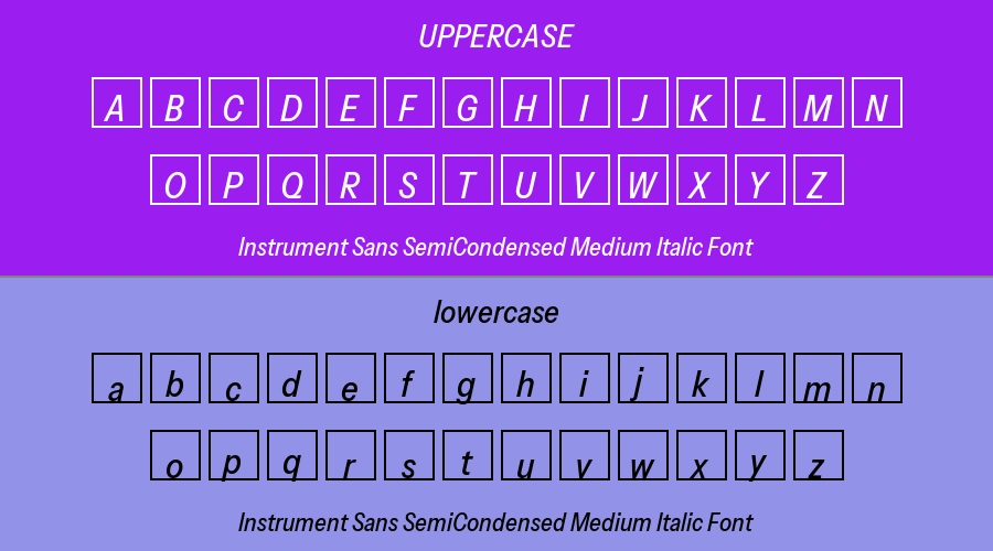 Instrument Sans SemiCondensed Medium Italic Font Preview