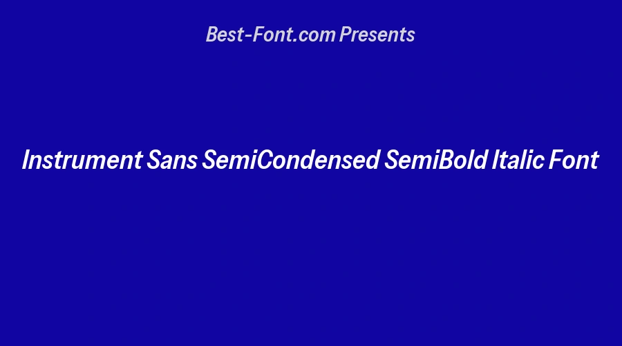 Instrument Sans SemiCondensed SemiBold Italic Font