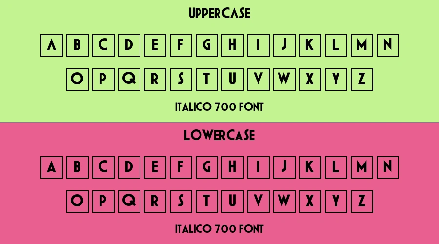Italico 700 Font Preview