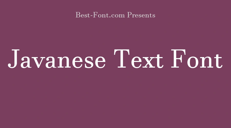 Javanese Text Font