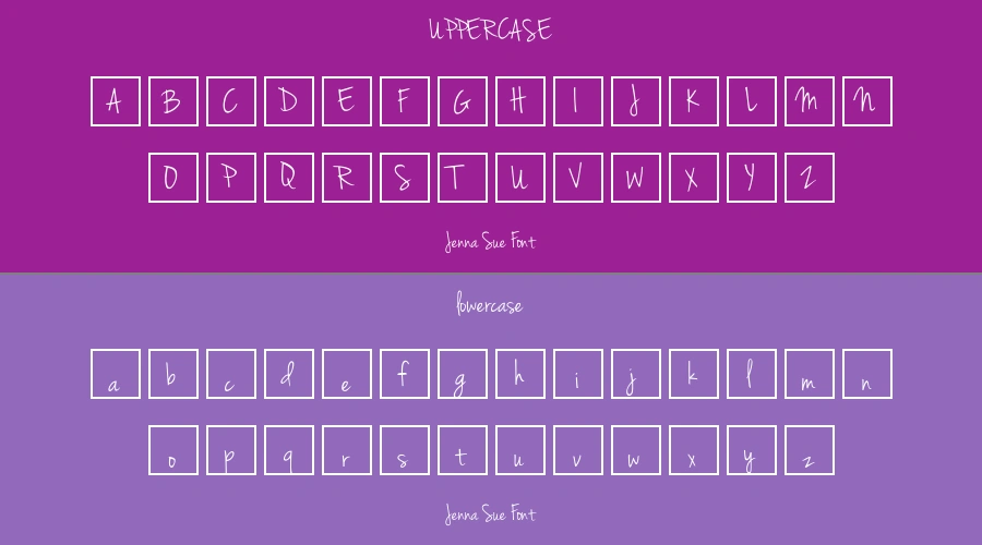 Jenna Sue Font Preview