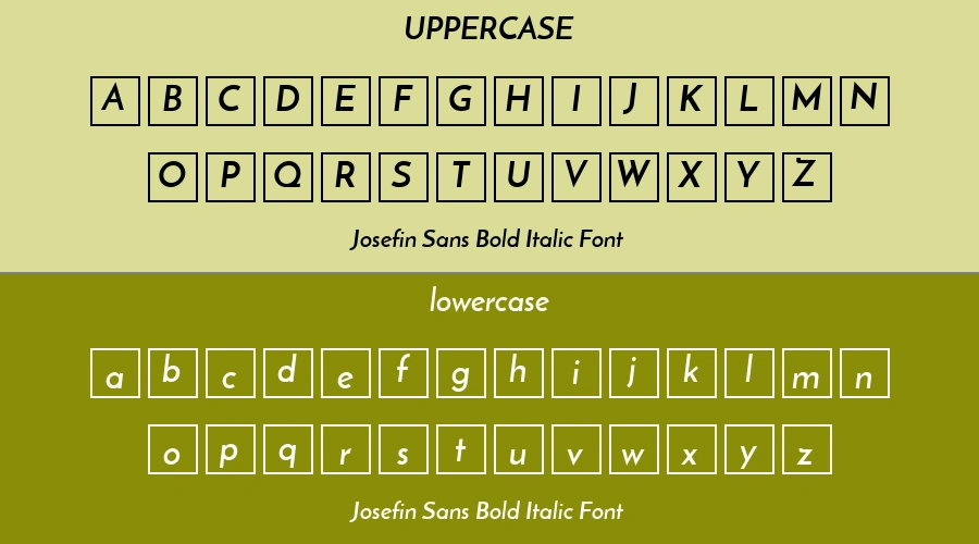 Josefin Sans Bold Italic Font Preview